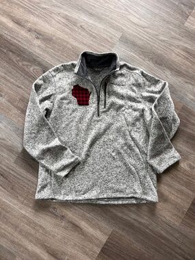 Wisconsin Quarter Zip Eddie Bauer Sweatshirt - Mens